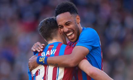 Aubameyang Scores Brace, Make History As Second Barcelona Player To Score Brace In His First La Liga Start