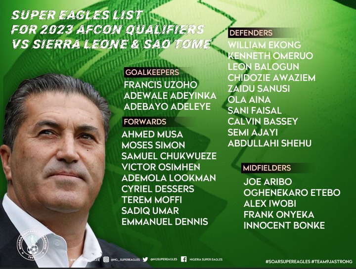 Super Eagles Gear Up For Sierra Leone, São Tomé Hurdle In AFCON Qualifiers
