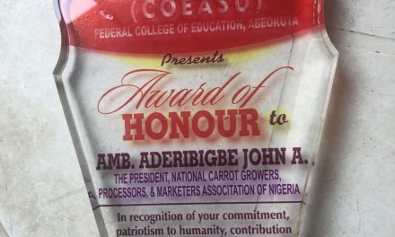 COEASU Honour Former Presidential Aspirant, Aderibigbe, For His Selfless Service To Humanity