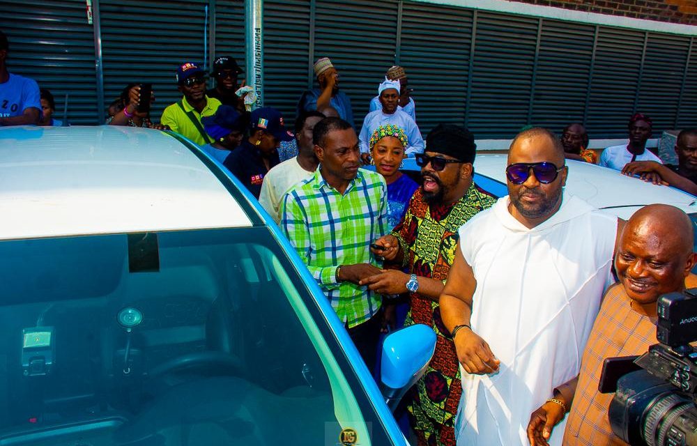 Celebration As Desmond Elliot Gifts Lagride Cars, Empower 700 Widows