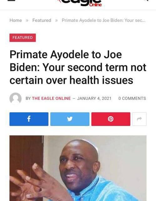 US Election: Democratic Party Listens To Primate Ayodele, Drops Joe Biden As Presidential Candidate