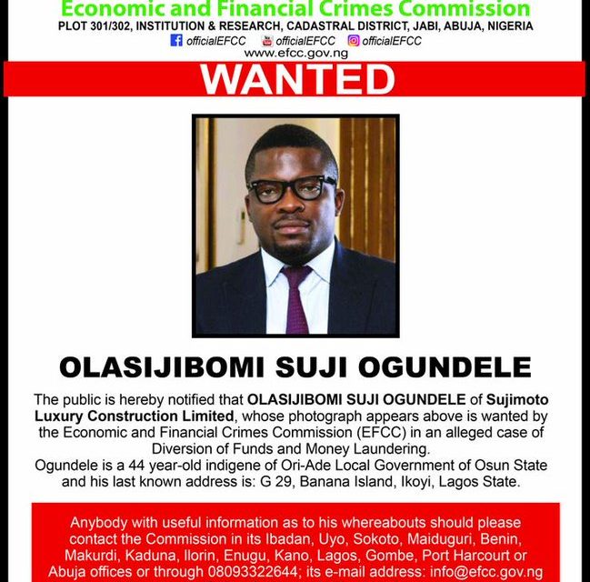 EFCC Declares Suji Moto CEO, Suji Ogundele Wanted For Money Laundering