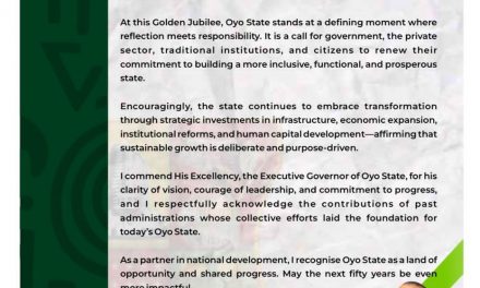 Adron Homes Chairman Congratulates Oyo State on 50 Years of Progress
